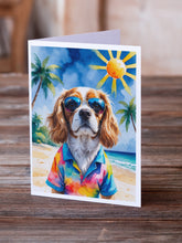 Load image into Gallery viewer, Cavalier Spaniel Summer Beach Time Greeting Cards Pack of 8