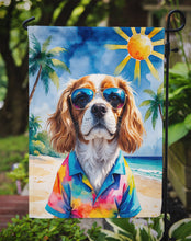 Load image into Gallery viewer, Cavalier Spaniel Summer Beach Time Garden Flag