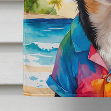 Load image into Gallery viewer, Black and Tan Chihuahua Summer Beach Time House Flag
