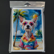 Load image into Gallery viewer, Chinese Crested Summer Beach Time Greeting Cards Pack of 8