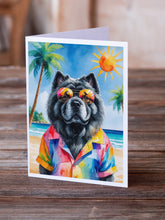 Load image into Gallery viewer, Black Chow Chow Summer Beach Time Greeting Cards Pack of 8