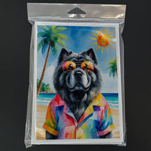 Load image into Gallery viewer, Black Chow Chow Summer Beach Time Greeting Cards Pack of 8