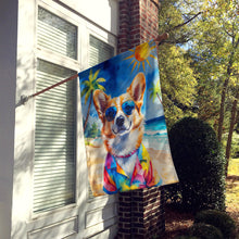 Load image into Gallery viewer, Corgi Summer Beach Time House Flag