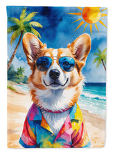 Load image into Gallery viewer, Corgi Summer Beach Time House Flag