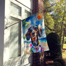 Load image into Gallery viewer, Dachshund Summer Beach Time House Flag