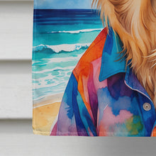 Load image into Gallery viewer, Golden Retriever Summer Beach Time House Flag