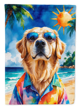 Load image into Gallery viewer, Golden Retriever Summer Beach Time House Flag