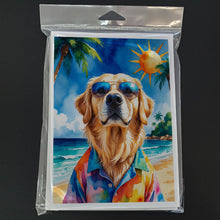 Load image into Gallery viewer, Golden Retriever Summer Beach Time Greeting Cards Pack of 8