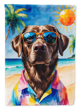 Load image into Gallery viewer, Chocolate Labrador Retriever Summer Beach Time Garden Flag