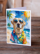 Load image into Gallery viewer, Yellow Labrador Retriever Summer Beach Time Greeting Cards Pack of 8
