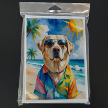 Load image into Gallery viewer, Yellow Labrador Retriever Summer Beach Time Greeting Cards Pack of 8