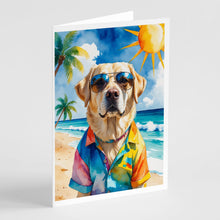 Load image into Gallery viewer, Yellow Labrador Retriever Summer Beach Time Greeting Cards Pack of 8