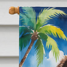 Load image into Gallery viewer, Chocolate Newfoundland Summer Beach Time House Flag
