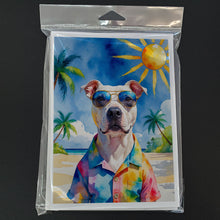 Load image into Gallery viewer, Pit Bull Terrier Summer Beach Time Greeting Cards Pack of 8