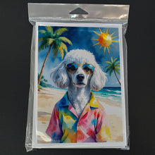 Load image into Gallery viewer, White Poodle Summer Beach Time Greeting Cards Pack of 8
