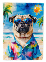 Load image into Gallery viewer, Pug Summer Beach Time House Flag