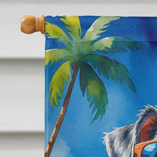 Load image into Gallery viewer, Schnauzer Summer Beach Time House Flag