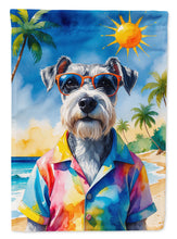Load image into Gallery viewer, Schnauzer Summer Beach Time House Flag