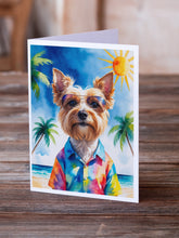 Load image into Gallery viewer, Yorkshire Terrier Summer Beach Time Greeting Cards Pack of 8