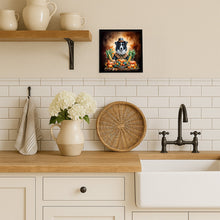 Load image into Gallery viewer, Border Collie Thanksgiving Framed Metal Print