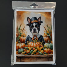 Load image into Gallery viewer, Boston Terrier Thanksgiving Greeting Cards Pack of 8
