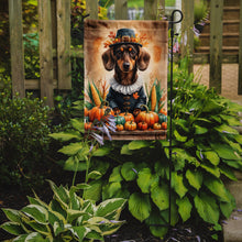 Load image into Gallery viewer, Chocolate Dachshund Thanksgiving Garden Flag