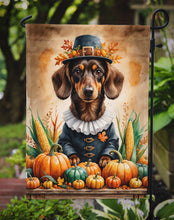 Load image into Gallery viewer, Chocolate Dachshund Thanksgiving Garden Flag
