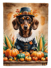 Load image into Gallery viewer, Chocolate Dachshund Thanksgiving Garden Flag