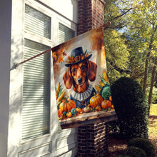 Load image into Gallery viewer, Red Brown Dachshund Thanksgiving House Flag