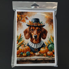 Load image into Gallery viewer, Red Brown Dachshund Thanksgiving Greeting Cards Pack of 8