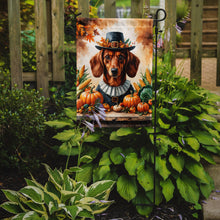 Load image into Gallery viewer, Red Brown Dachshund Thanksgiving Garden Flag