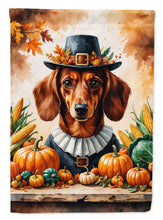 Load image into Gallery viewer, Red Brown Dachshund Thanksgiving Garden Flag