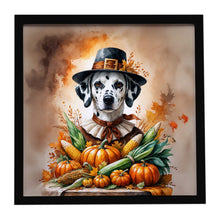 Load image into Gallery viewer, Dalmatian Thanksgiving Framed Metal Print