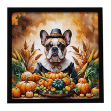 Load image into Gallery viewer, French Bulldog Thanksgiving Framed Metal Print