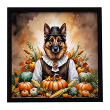 Load image into Gallery viewer, German Shepherd Thanksgiving Framed Metal Print