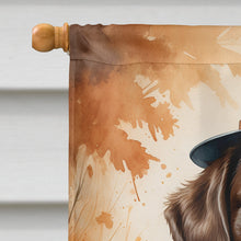 Load image into Gallery viewer, Chocolate Labrador Retriever Thanksgiving House Flag
