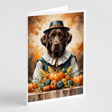 Load image into Gallery viewer, Chocolate Labrador Retriever Thanksgiving Greeting Cards Pack of 8