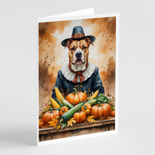Load image into Gallery viewer, Pit Bull Terrier Thanksgiving Greeting Cards Pack of 8