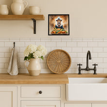 Load image into Gallery viewer, Pit Bull Terrier Thanksgiving Framed Metal Print