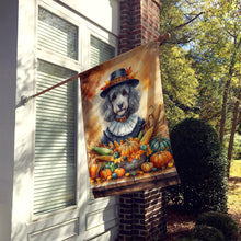 Load image into Gallery viewer, Grey Silver Poodle Thanksgiving House Flag