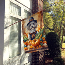 Load image into Gallery viewer, White Poodle Thanksgiving House Flag
