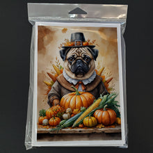 Load image into Gallery viewer, Pug Thanksgiving Greeting Cards Pack of 8