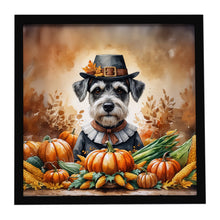 Load image into Gallery viewer, Schnauzer Thanksgiving Framed Metal Print