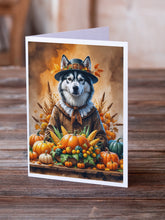 Load image into Gallery viewer, Siberian Husky Thanksgiving Greeting Cards Pack of 8