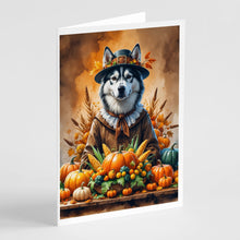 Load image into Gallery viewer, Siberian Husky Thanksgiving Greeting Cards Pack of 8