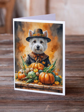 Load image into Gallery viewer, Westie Thanksgiving Greeting Cards Pack of 8