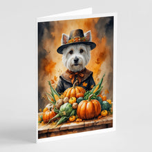 Load image into Gallery viewer, Westie Thanksgiving Greeting Cards Pack of 8