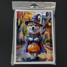 Load image into Gallery viewer, Akita Halloween Trick or Treat Greeting Cards Pack of 8