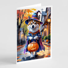 Load image into Gallery viewer, Akita Halloween Trick or Treat Greeting Cards Pack of 8