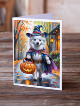 Load image into Gallery viewer, American Eskimo Halloween Trick or Treat Greeting Cards Pack of 8